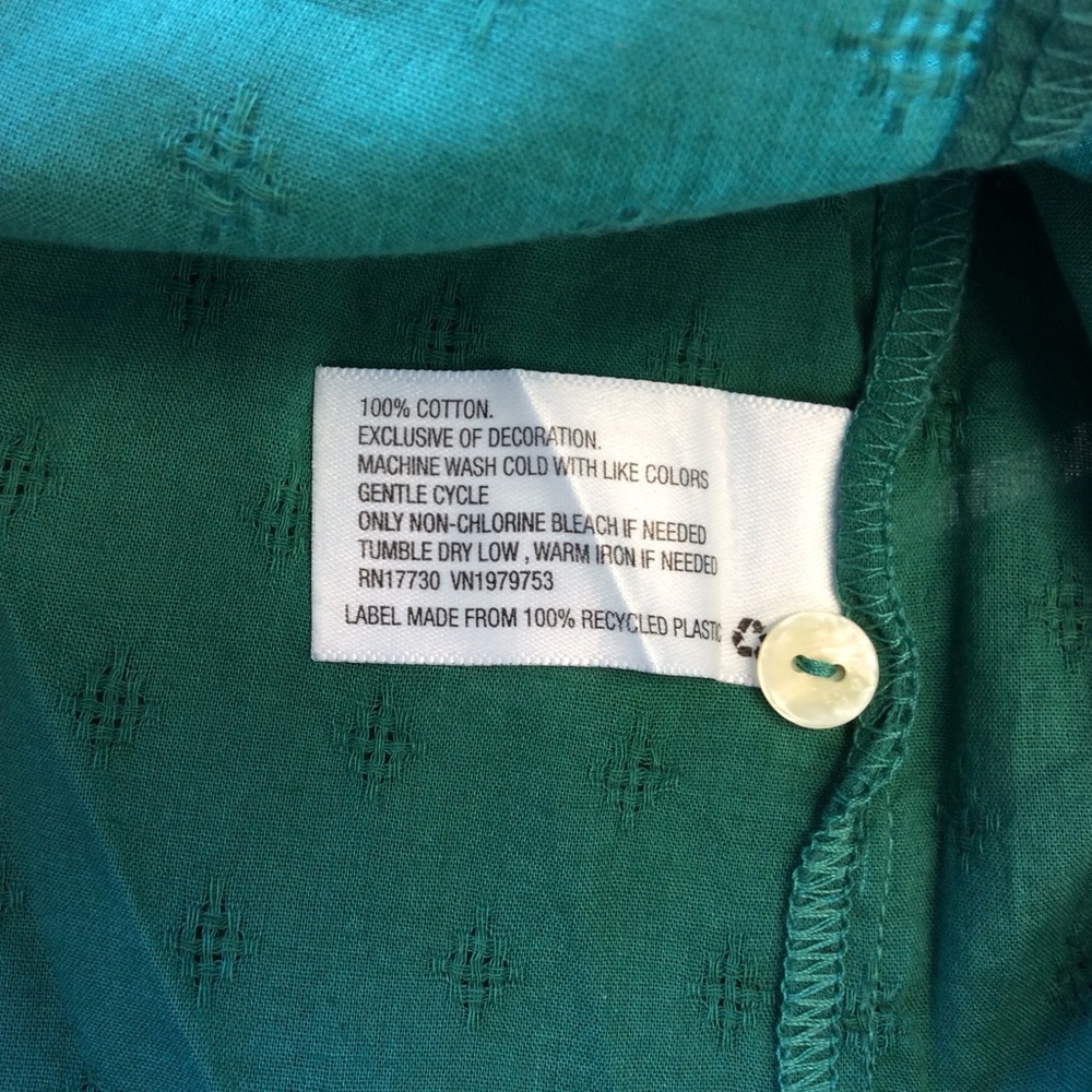 UNIVERSAL THREAD 🎯 Teal Puff Sleeve Eyelet Blouse - Picture 8 of 12